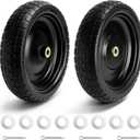13" Wheelbarrow Tires and Wheels for Gorilla Cart Tires Replacement with 5/8" Axle Bore Hole, 2.17" Offset Hub, Hand Truck Wheels Fit for Dolly,Wagon,Garden Cart,Trailer,Trolley,2 Pack