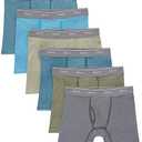 Hanes boys Originals Boxer Briefs, Stretch Cotton Underwear, Assorted, 6-pack Medium