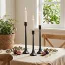 Vintage Cast Iron Black Taper Candle Holders Set of 3 Antique Decorative Candlestick Holder for Wedding Dining Table Party Rustic Home Decor