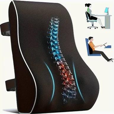 Soft Dense Memory Foam Lumbar Support Pillow for Office Chair Adapted to Back Curve Enhance Support,Comfort and Relief for Lower Back Pain - Lumbar Pillow Back Support for Office Chair, Car,Recliner