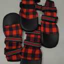 FLYSTAR Dog Shoes for Medium Large Dogs, Waterproof Rain Snow Non-Slip Dog Boots for Winter, Plaid Reflective Adjustable Warm Dog Shoes Paw Protector for Walking Running Hiking Outdoor (6# (paw width: 1.5"-2.3"))