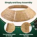42" Christmas Tree Collar, Hand Woven Hyacinth Christmas Tree Base - 8 Piece Rustic Farmhouse Style Tree Skirt Replacements for Artificial Trees, Fits Below 41" Tree Stand, Natural Hyacinth