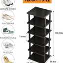 Vertical Shoe Rack - Tall Narrow Shoe Rack Organizer for Small Spaces,5 Tier Bamboo Shoen Shelf for Entryway,Closet,Corner,Doorway,Skinny Shoe Shelf Space Saving Shoe Storage,Free Stackable DIY