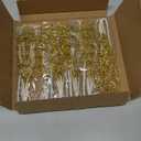 ZJJZGYXINTAI 60 Pieces Pearl Stick Stems Bouquets, 4mm Bead String Garland Beaded Spray Filler Floral Arrangements Tree Picks Wedding Party Decoration, Christmas Tree Picks (Gold)