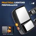Towing Mirrors for Ford F-250 F-350 F-450 F-550 Super Duty 2008-2016 Power Heated with Smoke Turn Signal Manual Folding Telescoping (1 Pair)