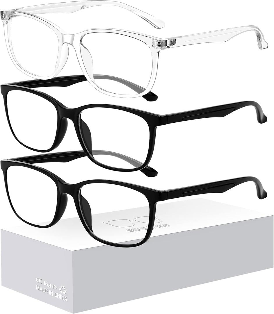 2 x Oilway Blue-Light Blocking Glasses for Women Men - 3Pack Computer Reading/Gaming/TV/Phones Glasses Anti Eyestrain