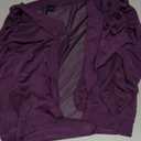 Allegra K Casual Short Sleeve Mesh Sheer Shrug for Women's Open Front Cropped Cardigan Bolero Small Purple