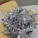 DECORA 33 Feet Silver Tinsel Garland, Christmas Metallic Hanging Tinsel Garland for Xmas Tree Home and Party Decoration