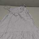 Womens V Neck Crisscross Backless Dresses Tie Back Sleeveless Ruffle Hem Flowy Swing A-Line Vintage Summer Mini Dress (Light Blue)