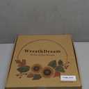 20 inch Fall Wreath Autumn Eucalyptus Harvest with Leaves,Mixed Grain for Front Door Farmhouse Indoor Outdoor Festival Home Thanksgiving Decor, Orange Leaves S