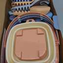 Dreamon 3 Pack Beach Toys Set for Kids 3-10, Collapsible Sand Buckets with Beach Molds and Mesh Bag, Sandbox Travel Toys Beach Vacation Essentials, Camping Gear, Fishing (Blue/Grey/Orange)