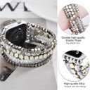 VISOOM Beaded Boho Bracelet Compatible for Apple Watch Band 40mm/38mm/41mm Series 9 8 7 SE Women Fashion Cute Handmade Crystal Beads Stretchy Watch Strap for iWatch Bands Series 6/5/4/3/2/1