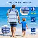 DIAMONDFORGE Lightweight Portable Beach Chair for Adults, 350 LBS Capacity Backpack Beach Chair, Reclining Beach Chair with 5-Position Lay Flat, Large Cup Holder for Beach Camping Sports, 1 Pack Blue