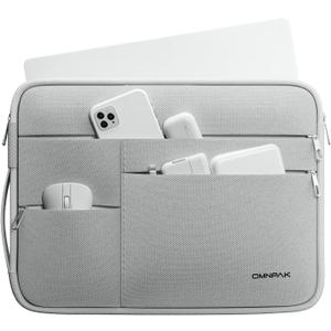 Omnpak for 13.6 inch MacBook Air Case Sleeve Compatible with MacBook Air 13.6 M4/M3/M2/M1,MacBook Pro 13 M2/M1,14 inch MacBook Pro (M4/M3/M2/M1 Pro/Max),Water Repellent Laptop Case with Handle (Gray)