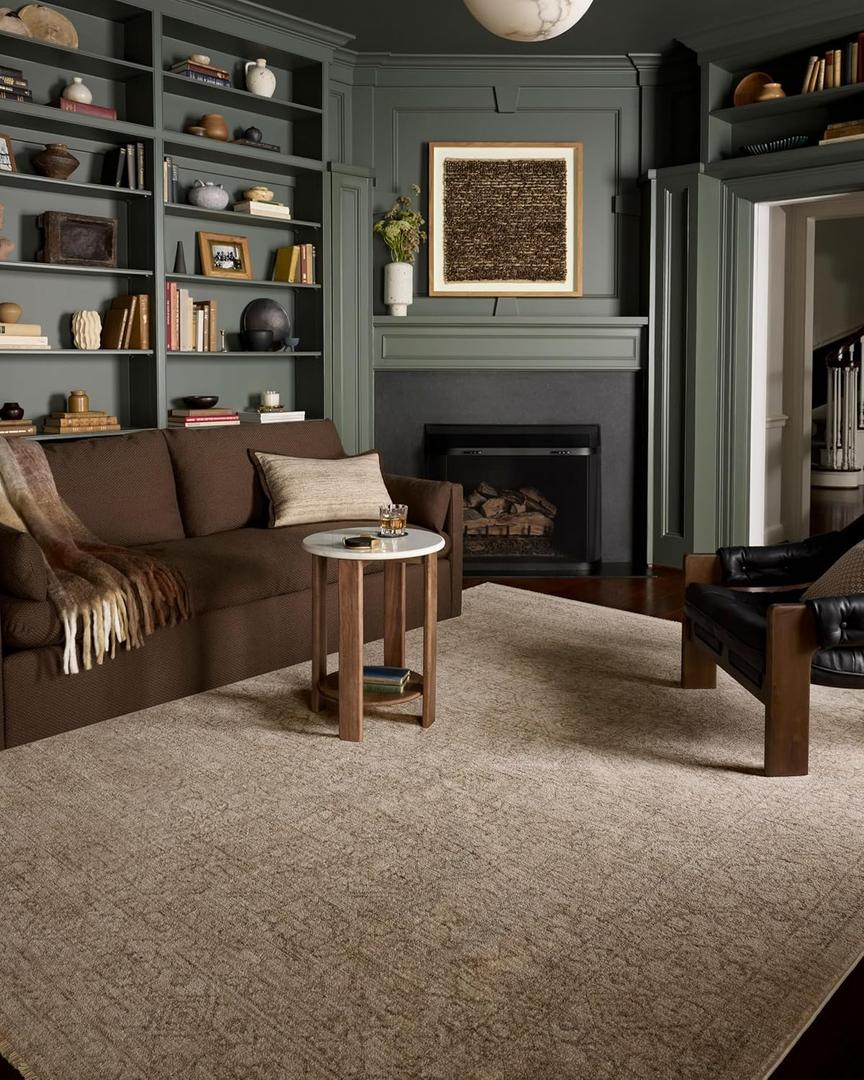 Loloi Newman Collection NEW-01 Taupe/Bone 7'-10" x 10'-2" .37" Pile Height, Area Rug, Soft, Durable, Non-Shedding, Easy Clean, Rug for Living Room