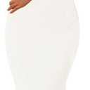 MEROKEETY Women's 2026 Off Shoulder Bodycon Midi Dress Summer Spring Formal Elegant Knit Sweater Dresses (White, L)