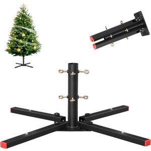Wefaith Christmas Tree Stands for Artificial Trees - Heavy Duty Cast Iron Metal Holder Base,Adjustable 0.75"-1.6" Trunk,Universal Fake Xmas Tree Stand Replacement Fits Up to 7.5 FT Tree (Middle, Black)