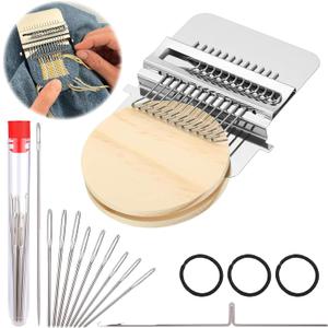 KPOAPERA Mini Darning Loom, Knit Patch Loom Kit, Type Mini Mending Tool, Convenient Darning Loom for Mending Jeans Socks Clothes, DIY Makes Beautiful Stitching - 1PCS (12 Hooks)