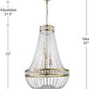 Wellmet Crystal Chandelier Light, 8 Lights French Empire Chandeliers Lighting Ceiling Fixture Hanging Pendant for Dining Living Room Foyer Kitchen Bedroom Entryway, 20''W (Brass, 20)