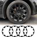 Tesla Model Y 20-Inch Rim Protectors for 2020-2024 Induction Wheels, Snap-On Wheel Rim Guards for Curb Rash Protection, Matte Black ABS+PC Composite, Set of 4