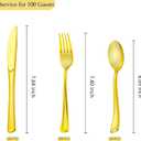 400PCS Gold Plastic Silverware, Gold Disposable Utensils, Heavy Duty Cutlery Set Includes 200 Forks,100 Knives,100 Spoons, Flatware for Party Wedding