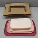 COOK WITH COLOR 8-Piece Deep Glass Baking Dish Set with Plastic Lids  Casserole and Food Storage Containers for Lasagna, Leftovers  Freezer-to-Oven, Microwave & Dishwasher Safe, Rose
