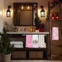 LUKIPOM309 Pink Chinoiserie Christmas Tree Kitchen Towels Set of 4, Coquette Pink Bow Grandmillennial Xmas Dish Tea Towels for Kitchen, Preppy Girly Christmas Hand Towel for Bathroom, 16x24 Inch