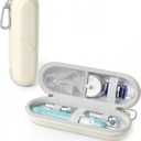 ProCase Toothbrush Travel Case for Oral-B/Oral-B Pro 1000 1500 5000 7000 7500 6000 9600/Philips Sonicare 4100 5100 1100 6100 5300 Oral-B iO Electric Toothbrush Portable Hard Container, Beige