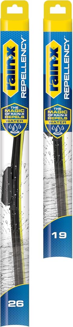 Rain-X 810354 Repellency Water Repellent Wiper Blades, 26" & 19" Windshield Wipers, All Weather Streak-Free for Enhanced Visibility w/Water Repellency Formula 