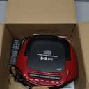 G Keni Portable CD and Cassette Player Boombox Combo, Casette Tape Recorder with Remote, AM FM Radio, USB Playback with Earphone Jack, 5.1V Bluetooth Speaker, Battery Operated/AC Powered for Home(Red)