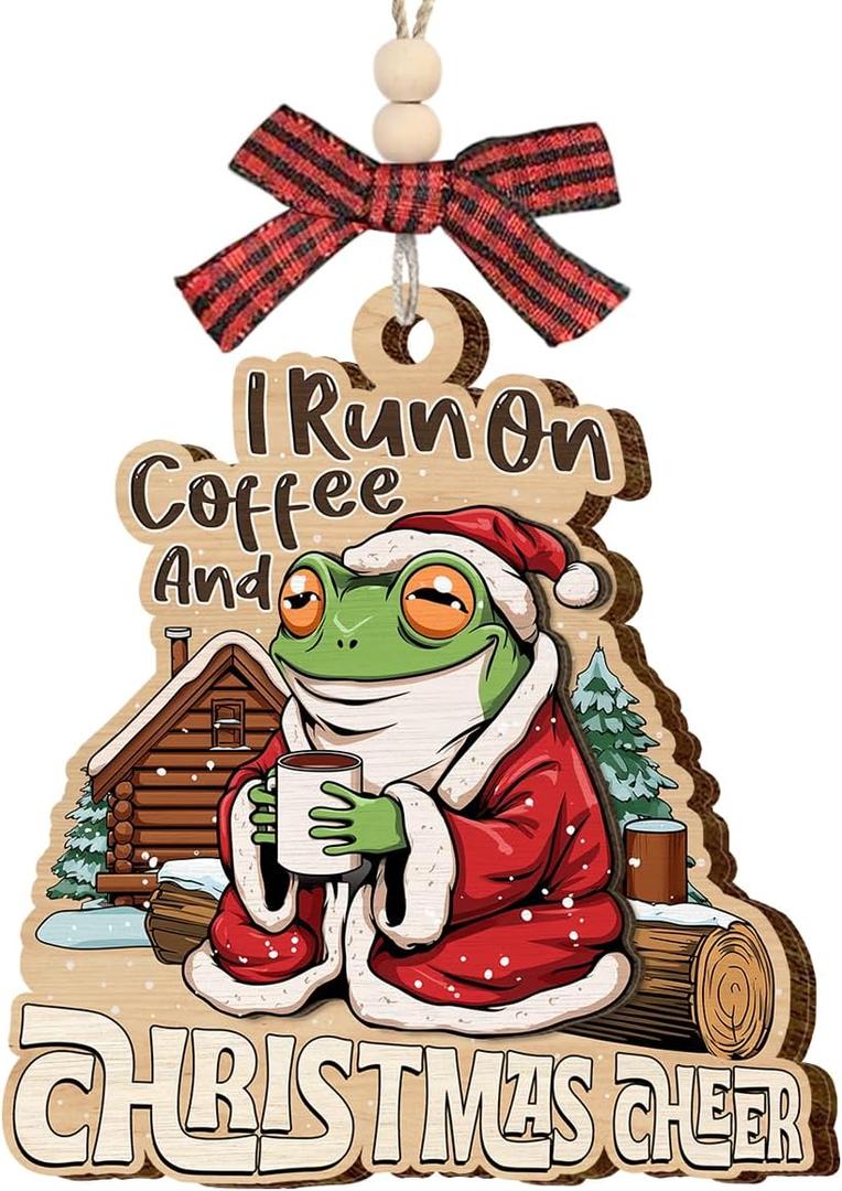 Frog Christmas Ornament 2025 - Gifts for Animal Lover, Unique Animal Lover Gifts for Women Men, Elegant Christmas Tree Decorations, Frog Ornament for Adults Boys Girls Friends