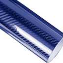6D Glossy Carbon Fiber Vinyl Wrap Roll - 1FT x 10FT Self Adhesive Car Wrap Film with No Bubble Air Release Technology - Auto Body Protection Sticker for Car Moto DIY Interior Exterior (Blue)