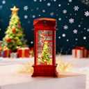 2 x Lighted Christmas Snow Globe Water Lantern with Swirling Glitter Decoration Festival Ornament Light for Tabletop Bedroom Living Room Home Party Decoration, Battery Operated Tree