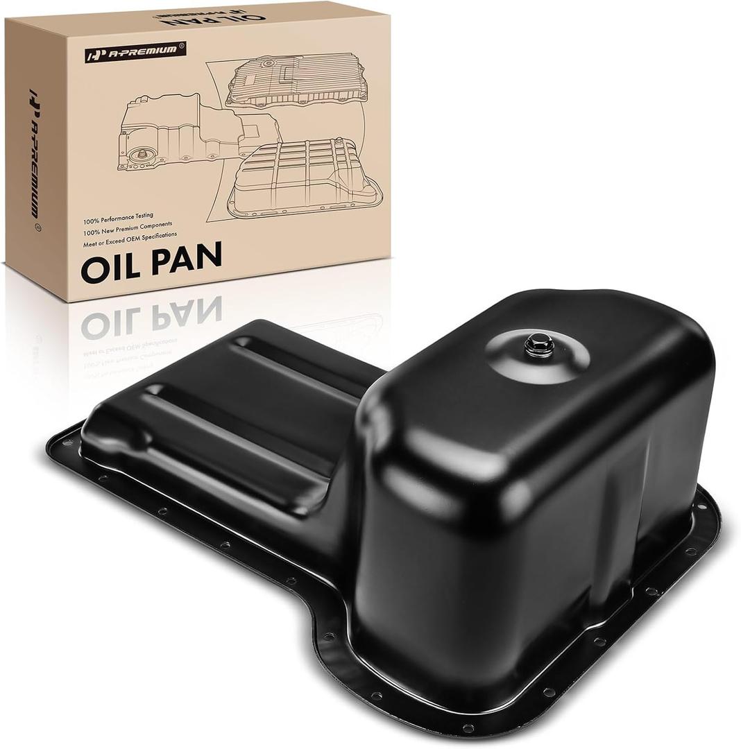 A-Premium Lower Engine Oil Pan Sump with Drain Plug Compatible with Ford F-250/250/350/450/550 Super Duty 2003-2010, V8 6.0L Diesel