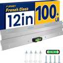 French Cleat, Picture and Mirror Hanger, Aluminum French Cleat, Headboard Wall Mounting Brackets with Screws(12 Inch-1 Pair, Support 80 lbs)