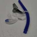 Swim Snorkel for Lap Swimming, Adult Swimmers Snorkeling Gear for Swimming Snorkel Training in Pool and Open Water, Snorkel Center Mount Silicone Mouthpiece One-Way Purge Valve (C-2nd generation-blue)