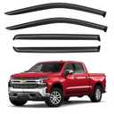 Window Visors Rain Guards for 2019-2025 Chevy Silverado/GMC Sierra 1500 Crew Cab, Out-Channel Window Vent Wind Deflectors Visors Shades for 20-25 Silverado/Sierra 2500HD 3500HD Crew Cab (4pcs)