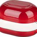 VORRINGARD Enameled Cast Iron Sourdough Bread Oven, Dutch Oven, Loaf Cast Iron Bread Pan for Homemade Bread Baking, Meatloaf Pan with Lid, 7QT, Red