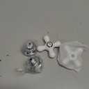 Enhon 2 Pcs Handle Set, Cross Arm Handle Compatible with Price Pfister Shower Valve, Hot and Cold, Fits 12 Point Broach Stem, Chrome Finish White