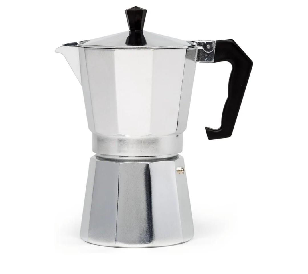 Primula Classic Stovetop Espresso and Coffee Maker, Moka Pot for Italian and Cuban Café Brewing, Greca Coffee Maker, Cafeteras, 6 Espresso Cups, Silver