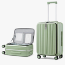 Hanke 24 Inch Checked Luggage PC Hard Shell luggage Top Opening Aluminum Frame Travel Luggage Suitcases with Wheels for Woman Men.(Bamboo Green)