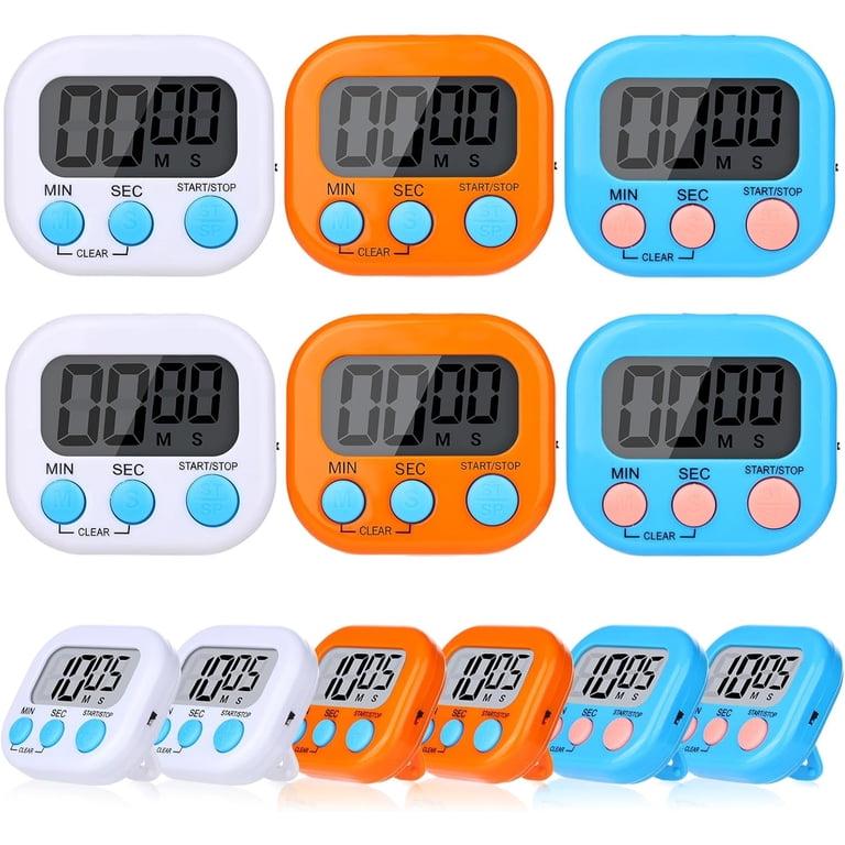 12 Pack Digital Kitchen Timers for Cooking, Small Magnetic Countdown Classroom Timer for Teachers Kids, Big Digits Loud Alarm Backing Stand Timers for Kitchen, Shower, Study, Work, Exercise Training