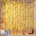 Opvande Lightd 12 Pcs Fake Ivy Vines Curtain String Light 240 LED, 8 Mode & Timer Green Hanging Fake Plant for Bedroom Wall Hanging Garden Home Room Jungle Party Indoor Outdoor