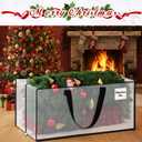 5 Pack Christmas Decorations Storage Bag Set Clear Plastic Waterproof Storage Container Bag Tote with Handles Dual Zippers for Christmas Disassembled Artificial Trees, Lights, Wreath, Balls