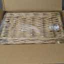 19Pcs Picnic Basket for 2 with Insulated Liner and Waterproof Picnic Blanket Wine Pouch, Large Wicker Picnic Hamper for Camping,Outdoor,Valentine Christmas for Couples,Red Gingham