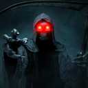 2 x Jutom 3 Pieces Halloween Glowing Eyes for Mask LED Light up Prop Eyes Glasses with Effects Controller (Red)