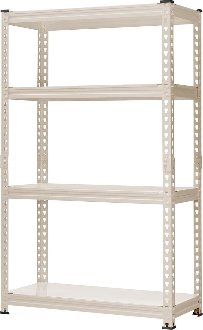 PrimeZone All Metal 28" W x 12" D x 59" H Storage Shelves - 4 Tier Adjustable Pantry Closet Storage Shelving Unit, Heavy Duty Utility Rack Shelf Organizer for Kitchen Garage Shop Office, White