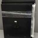 Fundin Plastic Black Medicine Cabinet, Mirror Door with Round Corner Metal Frame, Recessed and Surface Mount Bathroom Medicine Cabinet, 16 x 22 inch Mirror Size