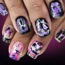 5 x Halloween Press on Nails Short Square Fake Nails with Spider Web Scary Pumpkin Face Glue on Nails Spider Glossy Acrylic Artificial Nails Full Cover Stick on Nails for Women 24 Pcs, (Mix Nails)