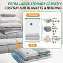 Cozy Essential Vacuum Storage Bags, 80% Compression Vacuum Seal Space Saver Plastic Packaging Bags for Clothes, Blankets, Pillow, Bedding, Comforters, Sealer Clothing Storage,6 Jumbo